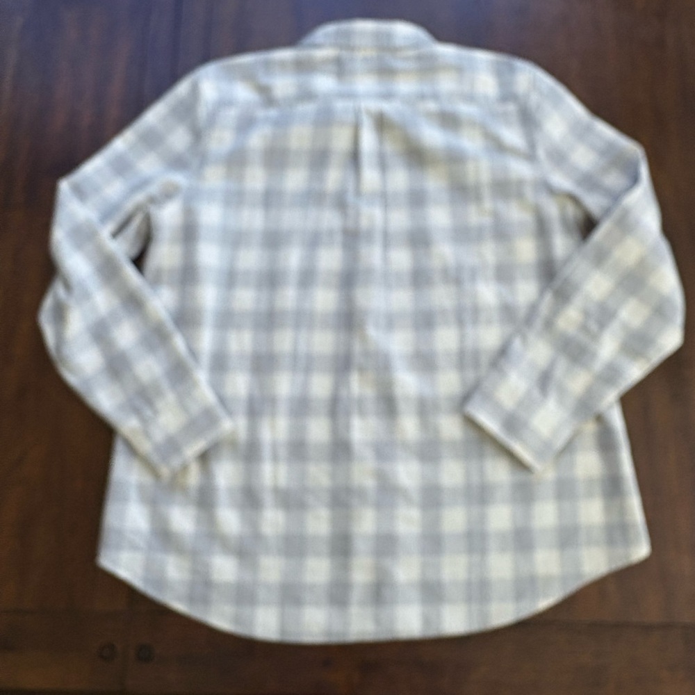 Vineyard Vines Performance Relaxed Gray Flannel Button Down LS Shirt Women 14 - Picture 2 of 11